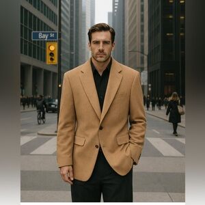 Bill Blass 100% Camel Hair Sports Coat Blazer